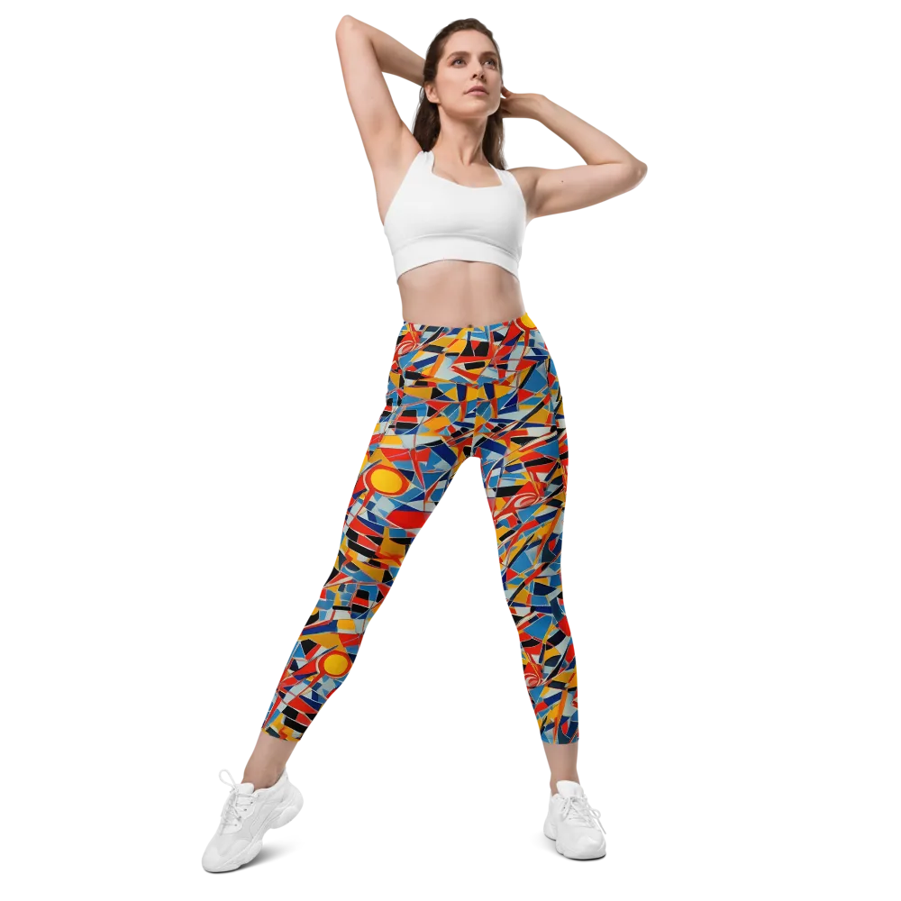 Abstract Mingle on Leggings with Pockets — Front