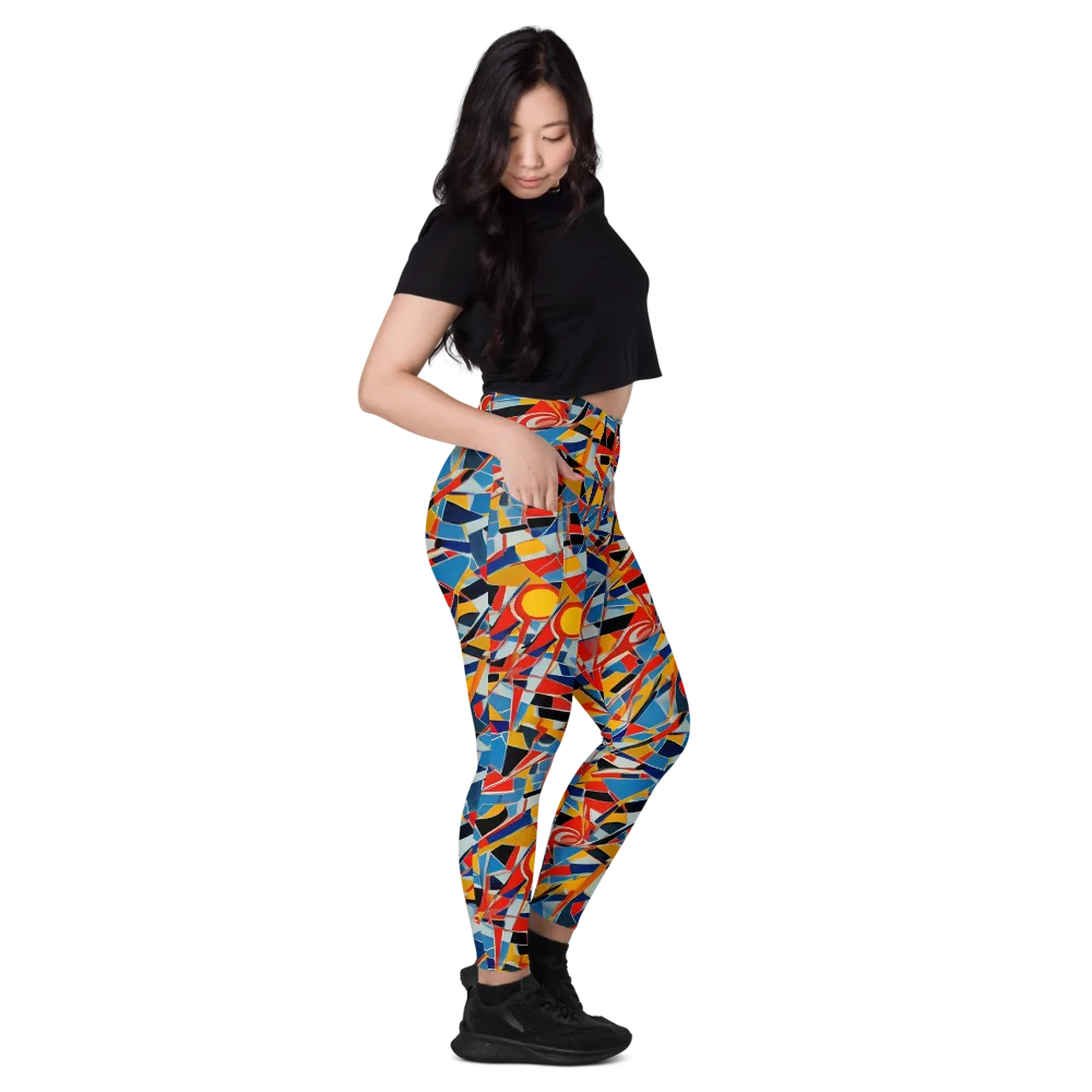 Abstract Mingle on Leggings with Pockets — Right