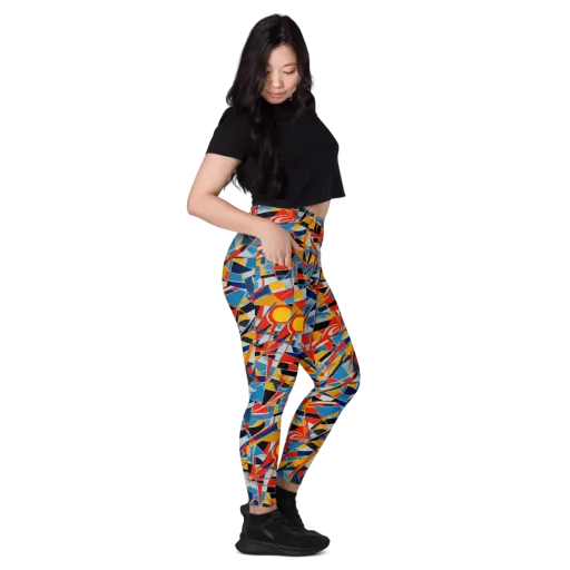 Abstract Mingle on a Leggings with Pockets