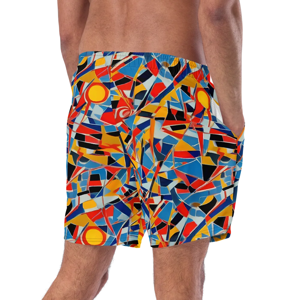Abstract Mingle on Swim Trunks — Right Back