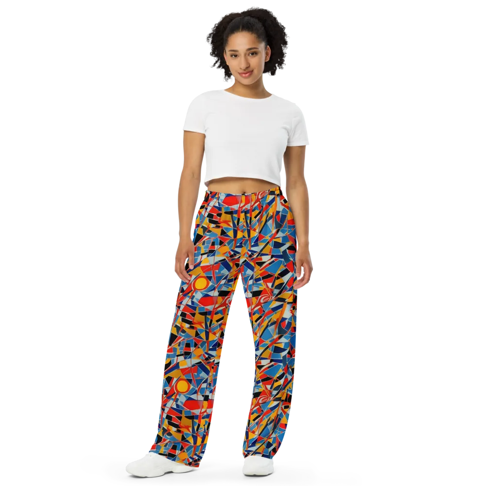 Abstract Mingle on Wide-Leg Pants — Front