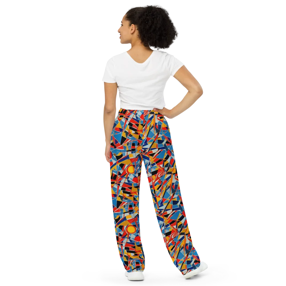 Abstract Mingle on Wide-Leg Pants — Back