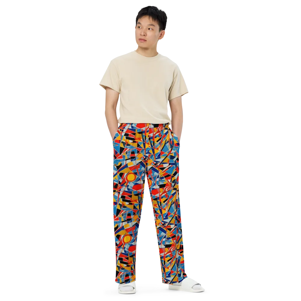 Abstract Mingle on Wide-Leg Pants — Front
