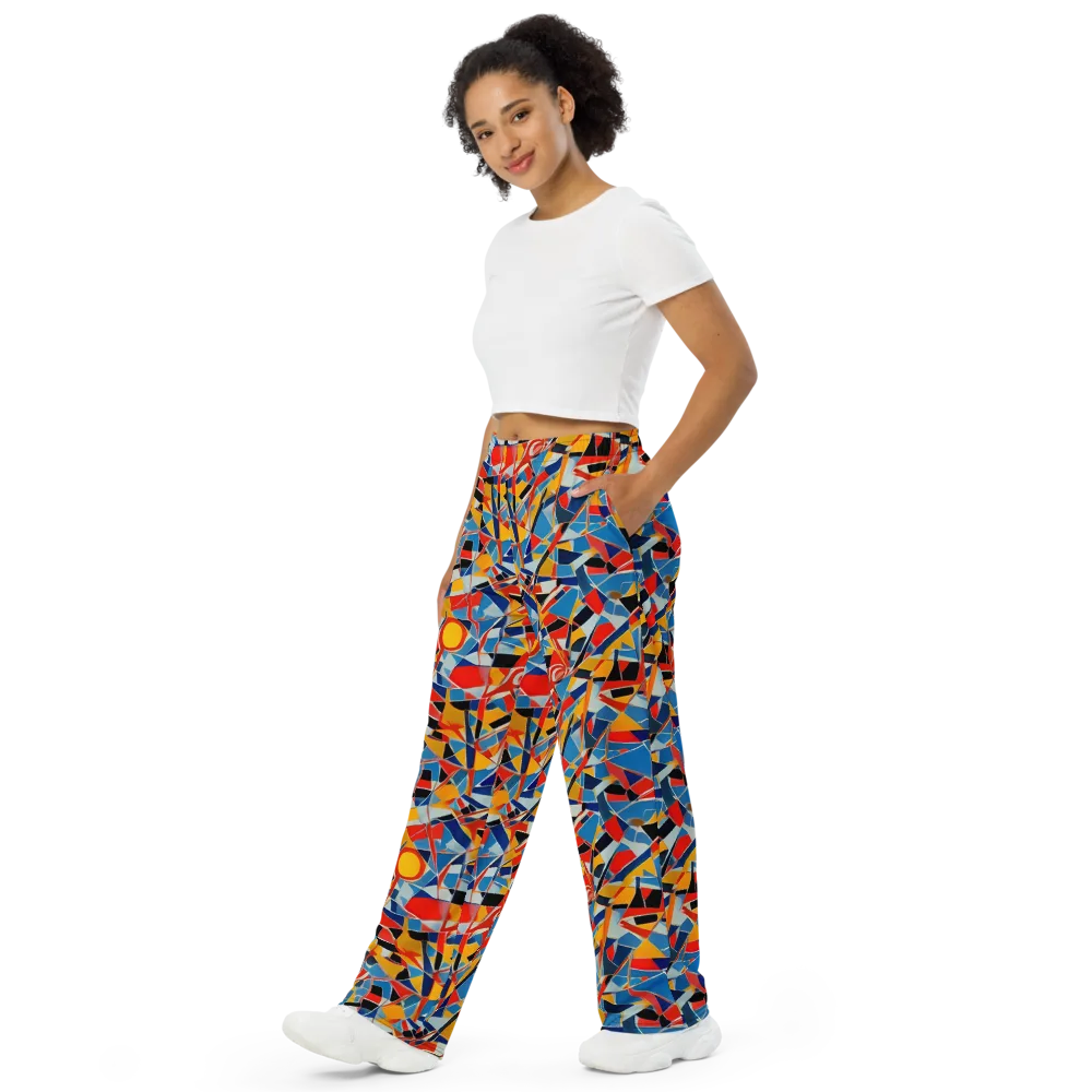 Abstract Mingle on Wide-Leg Pants — Left Front