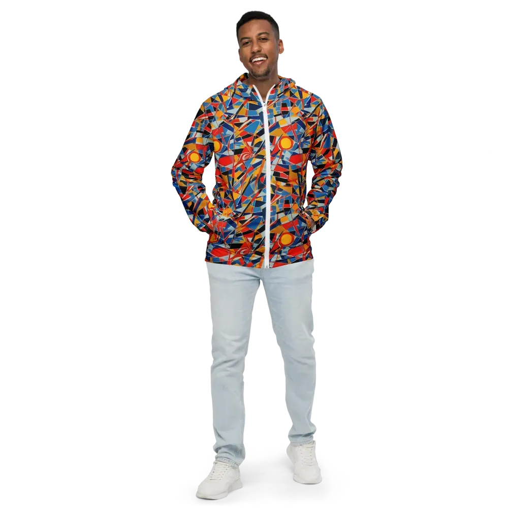 Abstract Mingle on Men's Windbreaker — Front