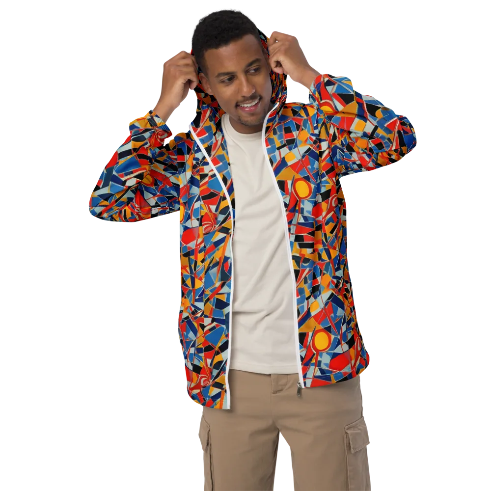 Abstract Mingle on Men's Windbreaker — Front