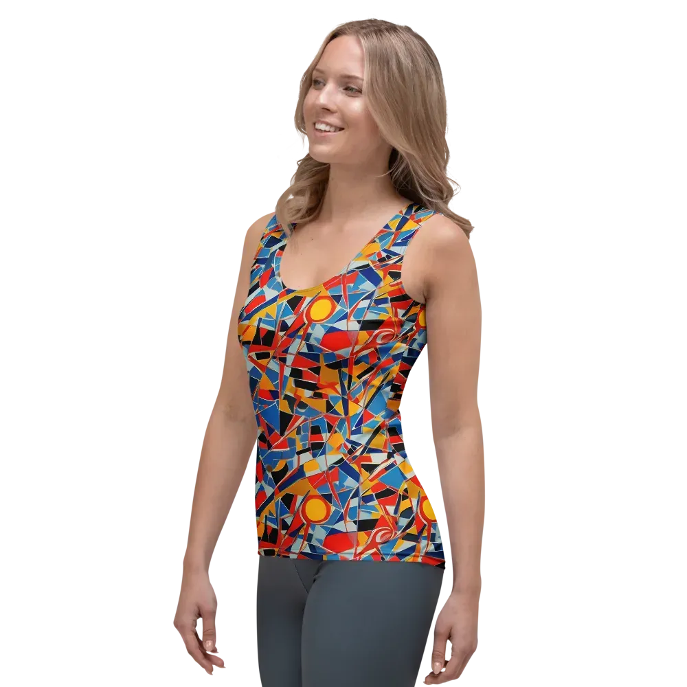 Abstract Mingle on Women's Tank Top — Left Front