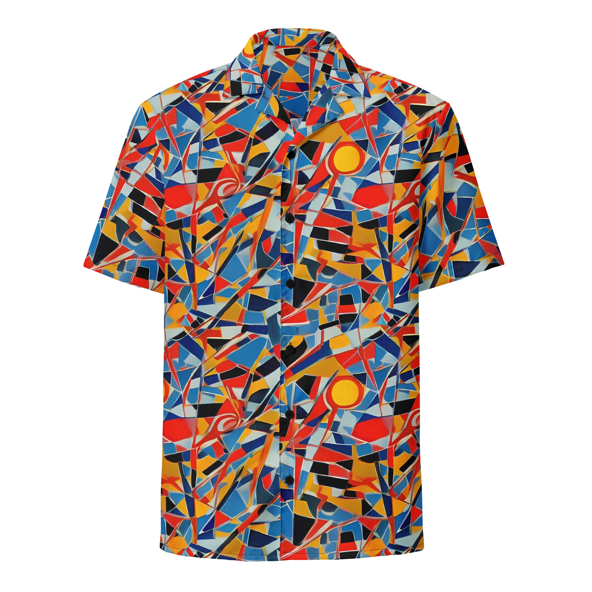 Abstract Mingle on Button Shirt — Front