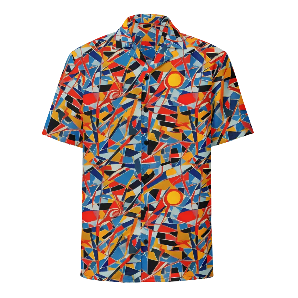 Abstract Mingle on Button Shirt — Front