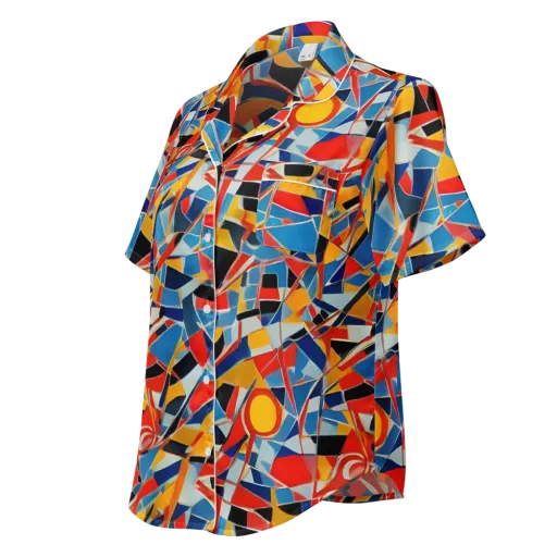 Abstract Mingle on a Women's Short Sleeve Pajama Top