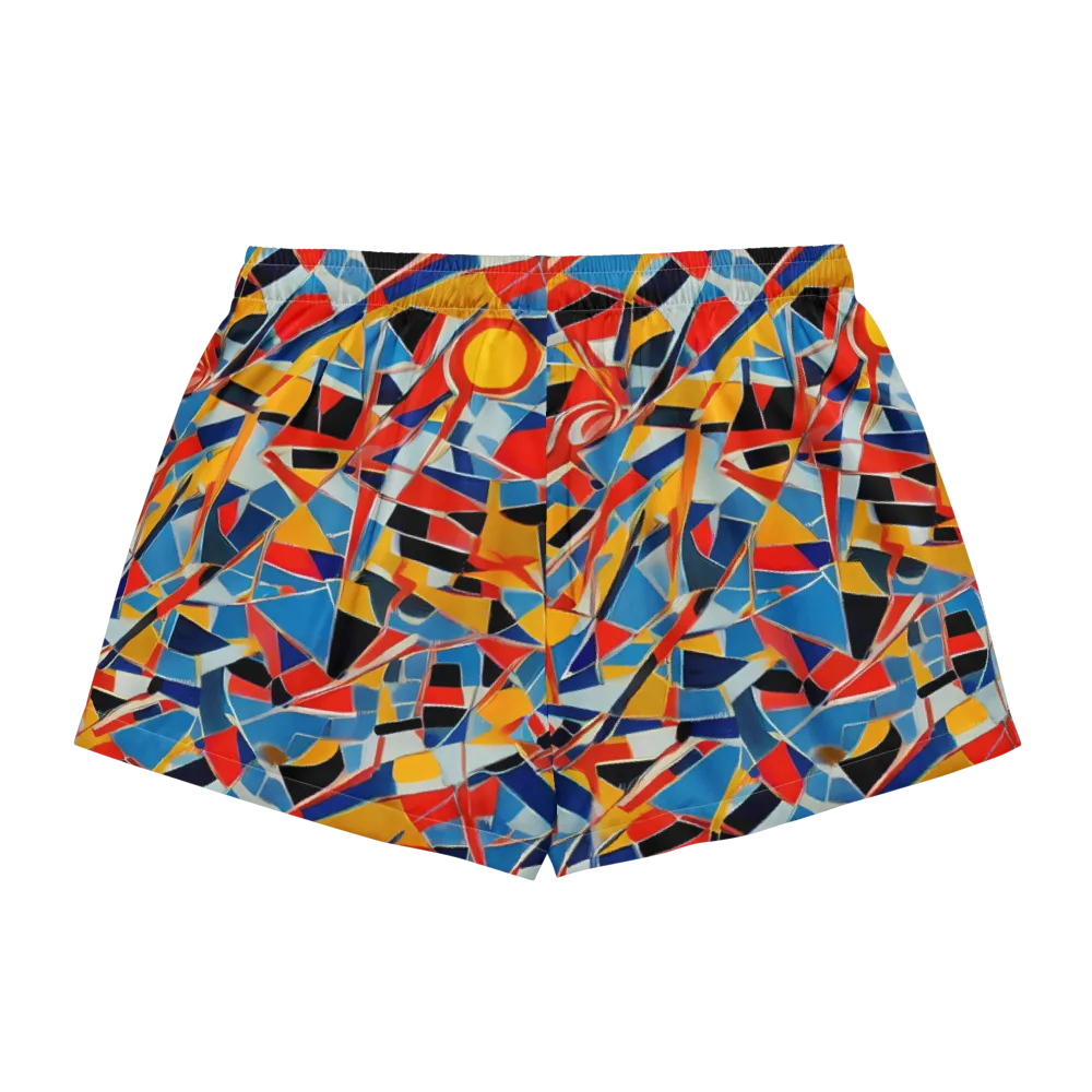 Abstract Mingle on Women's Pajama Shorts — Back