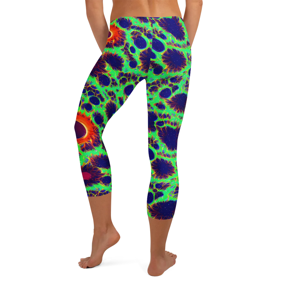 Neon Bloomfield on Capri Leggings — Back