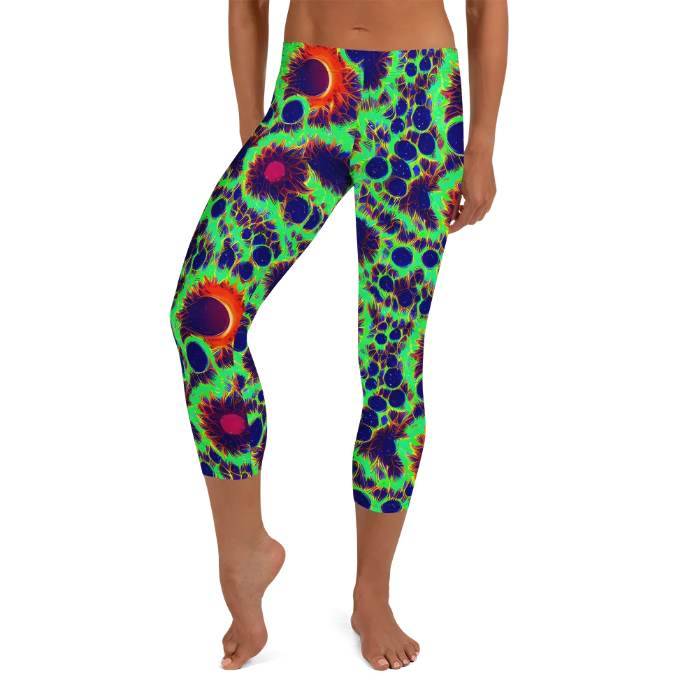 Neon Bloomfield on Capri Leggings — Front