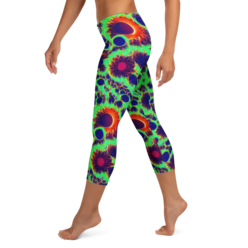 Neon Bloomfield on Capri Leggings — Left