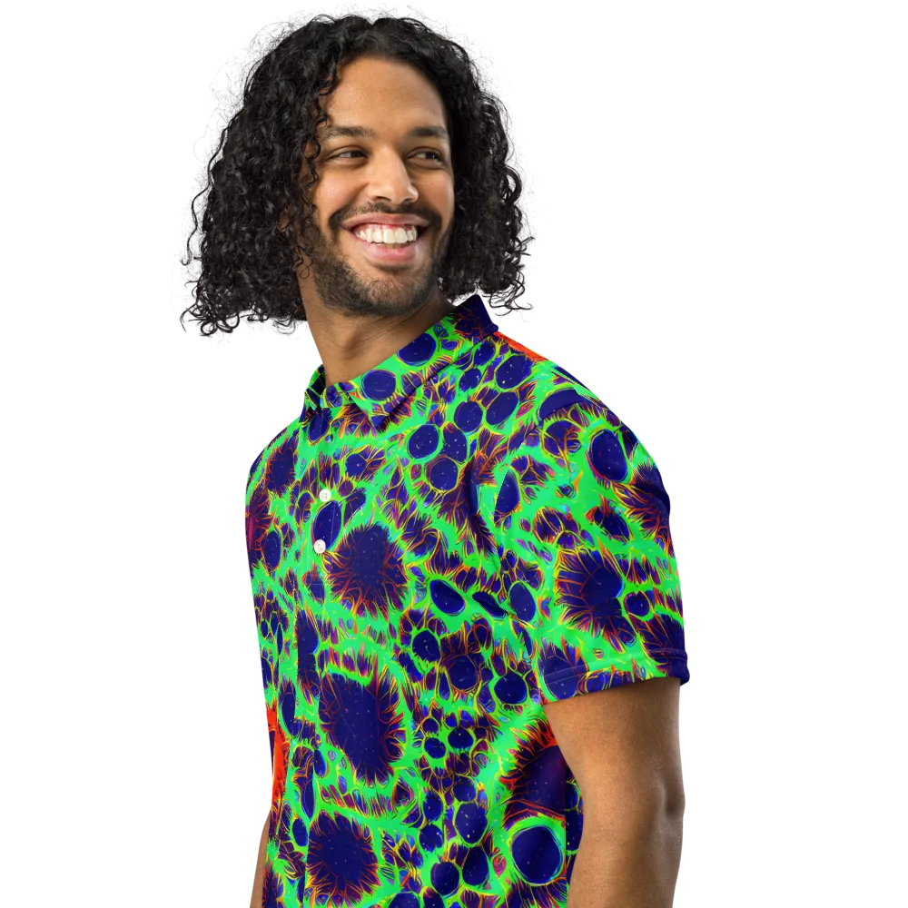 Neon Bloomfield on Men's Slim Fit Polo Shirt — Left Front