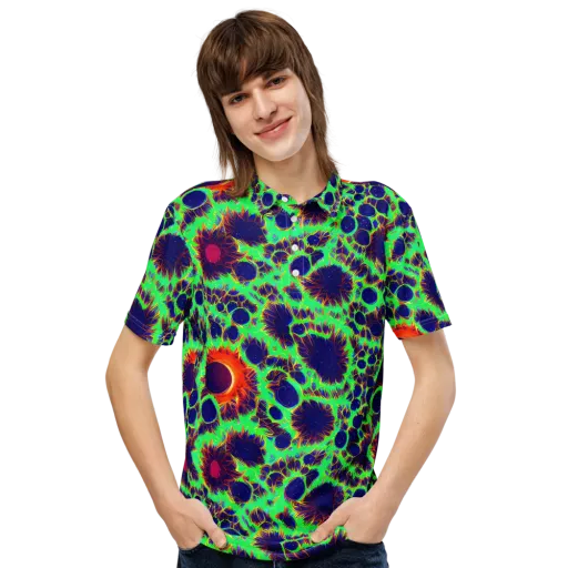 Neon Bloomfield on a Men's Slim Fit Polo Shirt