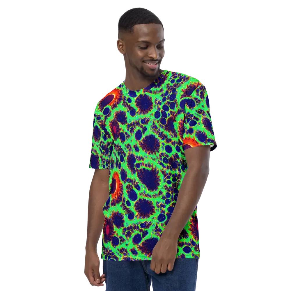 Neon Bloomfield on Men's Crew Neck T-Shirt — Left