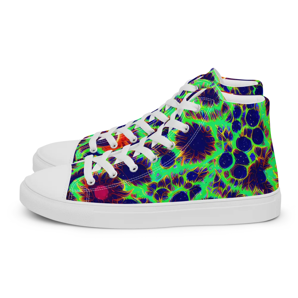 Neon Bloomfield on Men's High Top Canvas Shoes — Left