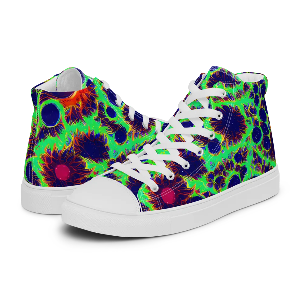 Neon Bloomfield on Men's High Top Canvas Shoes — Left