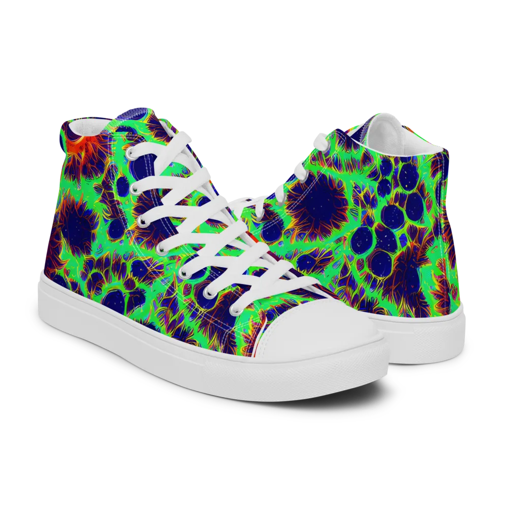 Neon Bloomfield on Men's High Top Canvas Shoes — Right