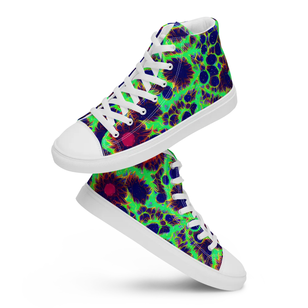 Neon Bloomfield on Men's High Top Canvas Shoes — Front