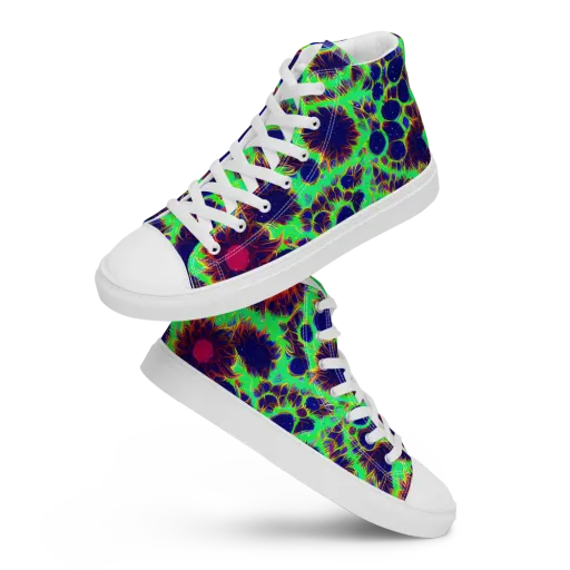 Neon Bloomfield on a Men's High Top Canvas Shoes