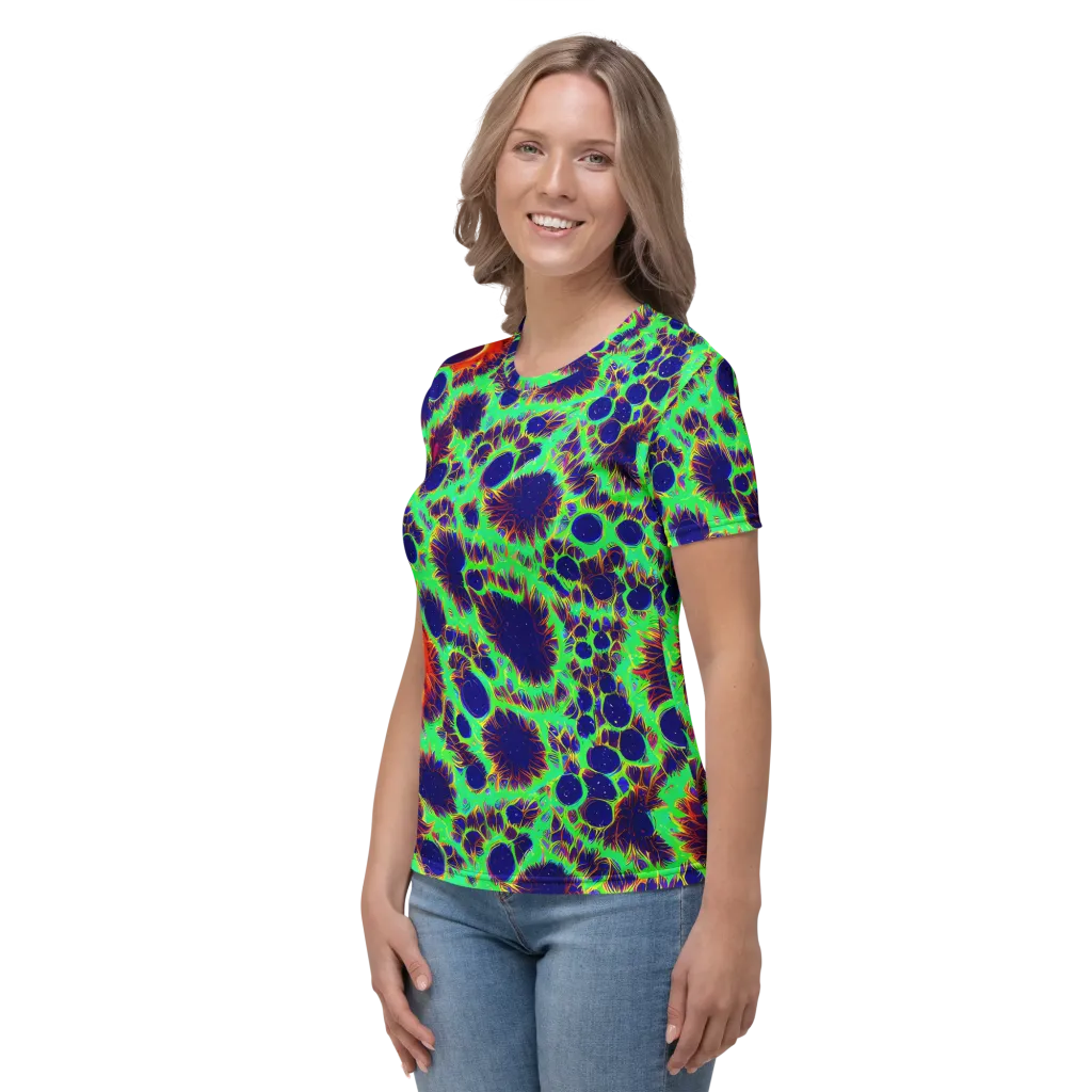 Neon Bloomfield on Women's Crew Neck T-Shirt — Left
