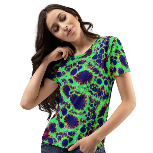 Neon Bloomfield on a Women's Crew Neck T-Shirt
