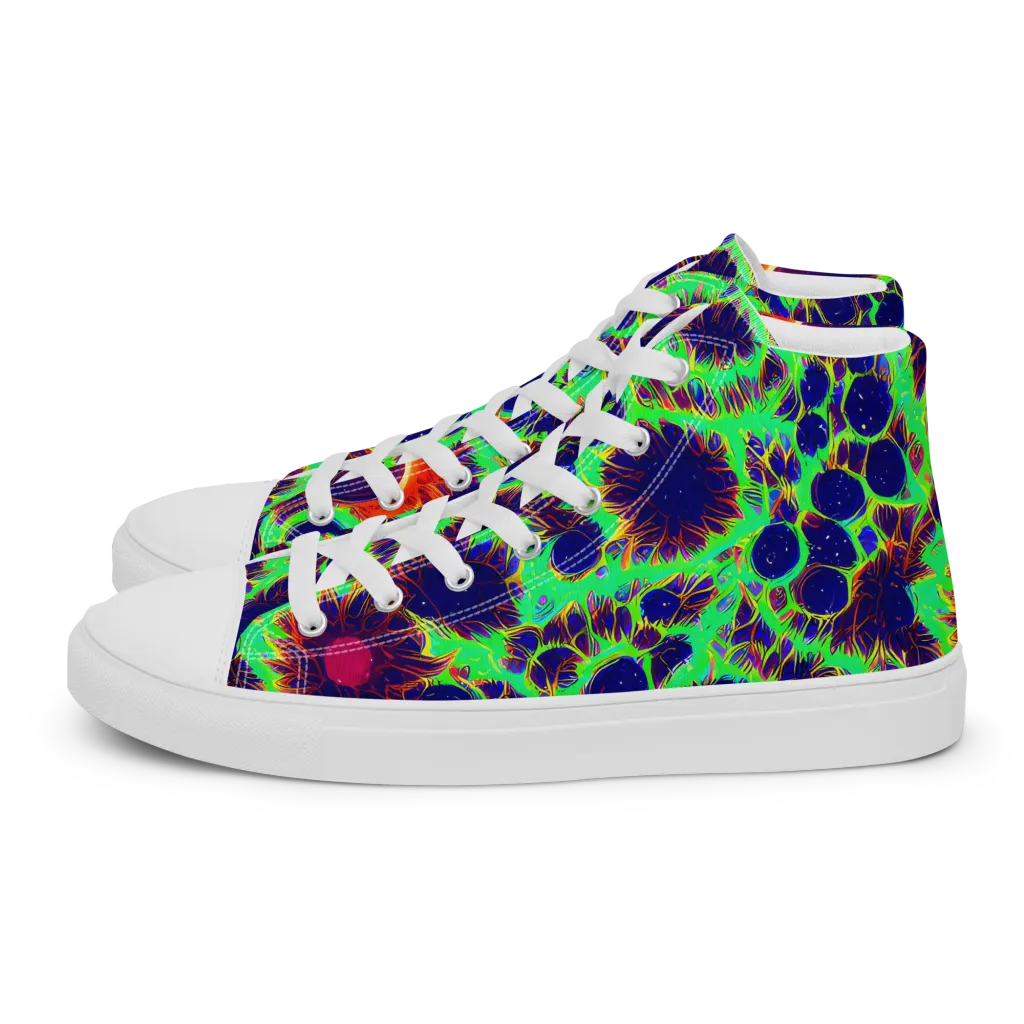 Neon Bloomfield on Women's High Top Canvas Shoes — Left