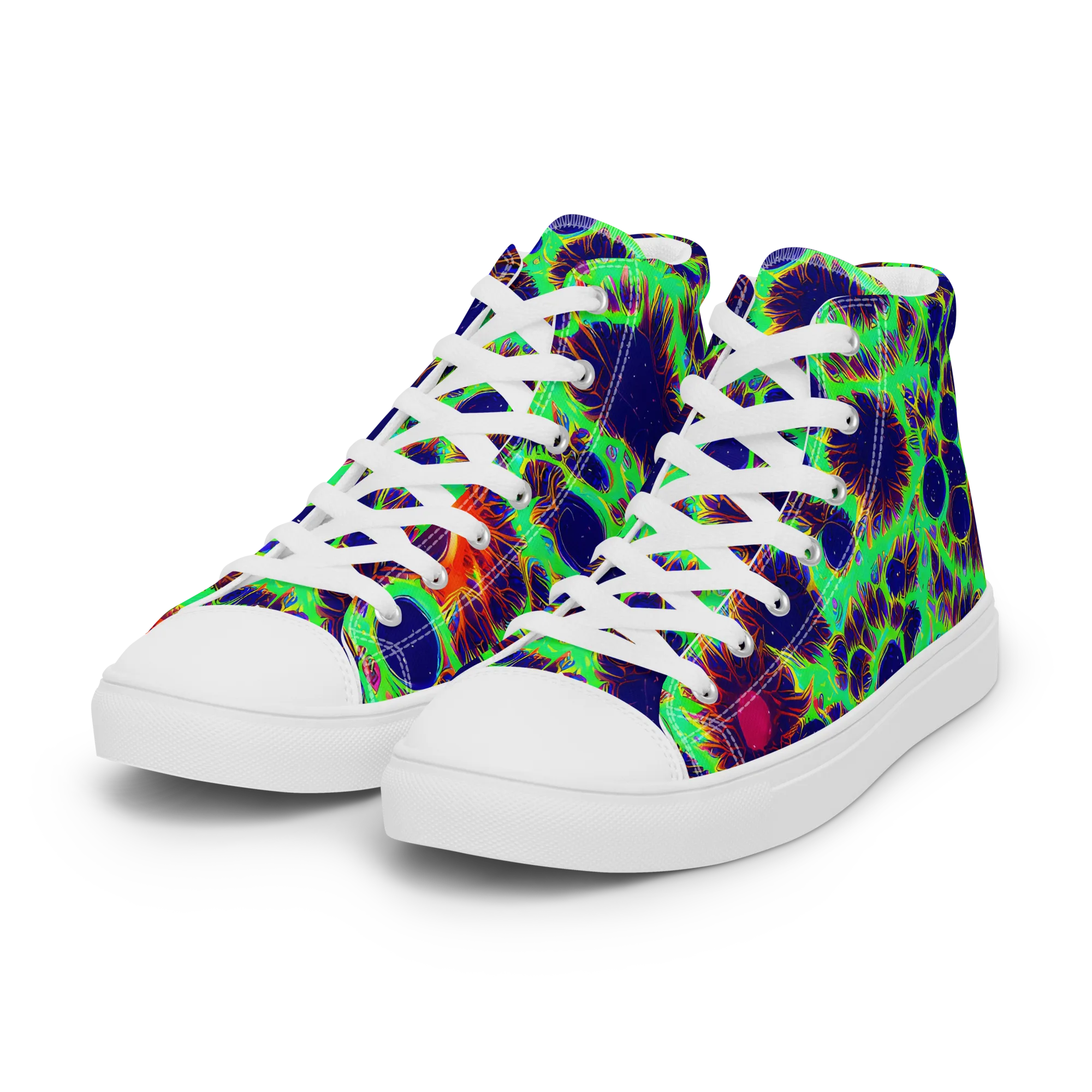 Neon Bloomfield on Women's High Top Canvas Shoes — Left Front