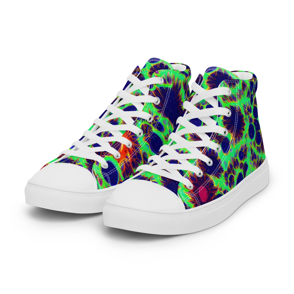 Neon Bloomfield on Women's High Top Canvas Shoes — Left Front