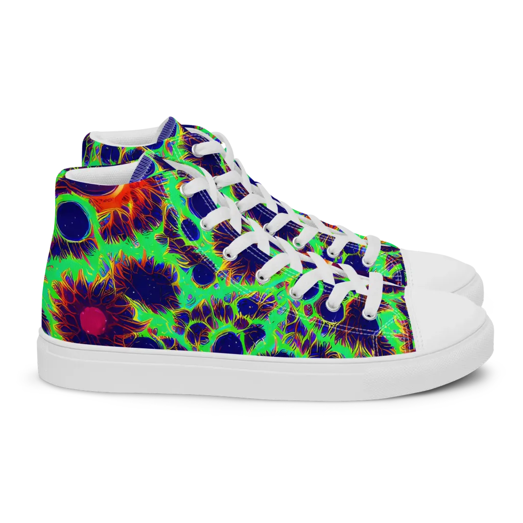Neon Bloomfield on Women's High Top Canvas Shoes — Right