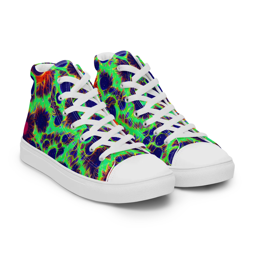 Neon Bloomfield on Women's High Top Canvas Shoes — Right Front