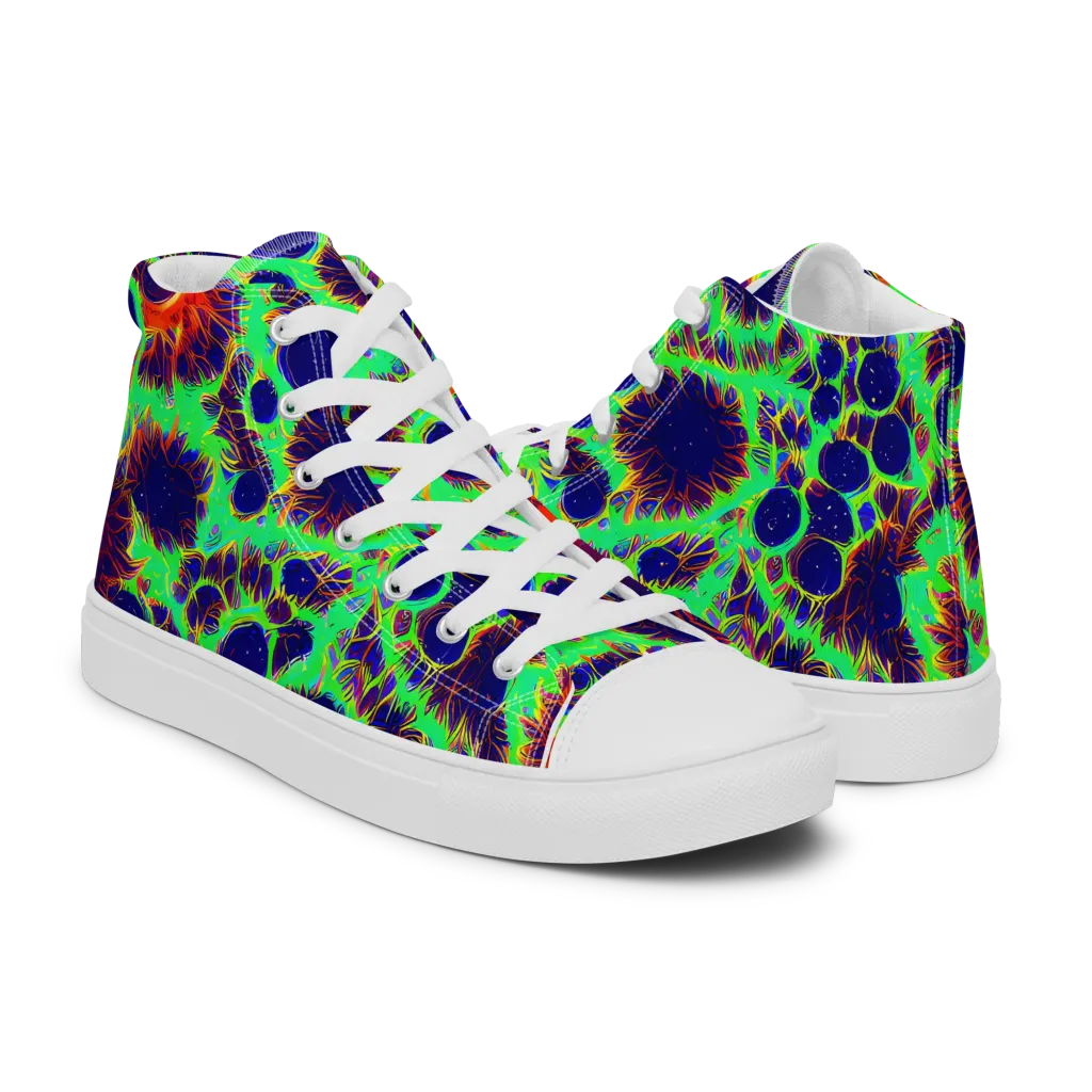 Neon Bloomfield on Women's High Top Canvas Shoes — Right