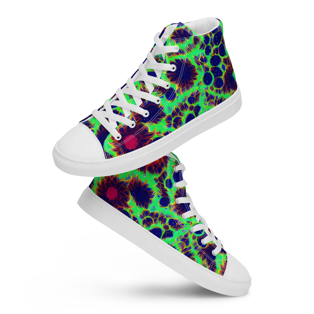 Neon Bloomfield on Women's High Top Canvas Shoes — Front