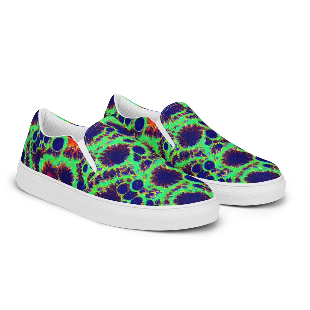 Neon Bloomfield on Men's Slip-On Canvas Shoes — Right Front