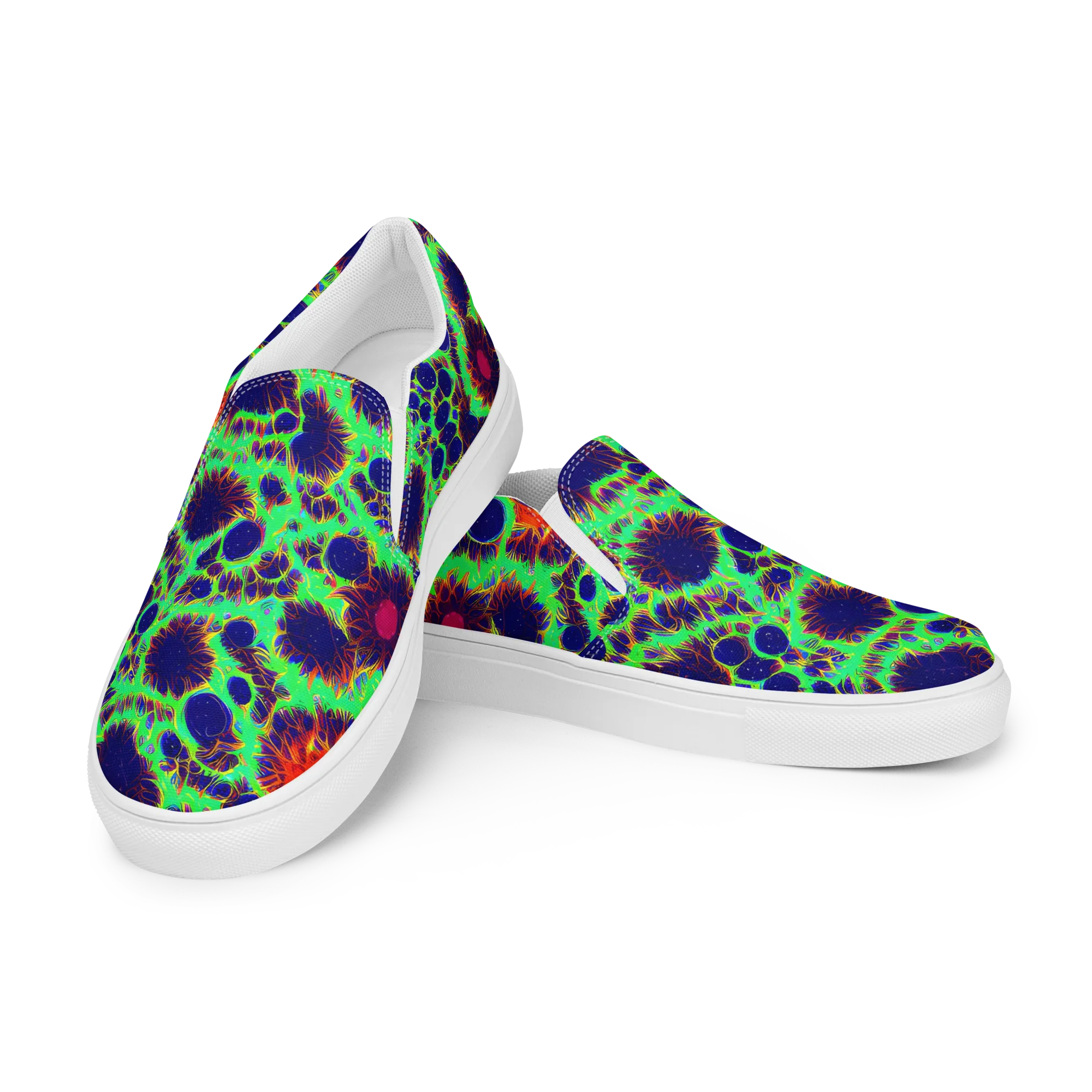 Neon Bloomfield on Men's Slip-On Canvas Shoes — Left Front