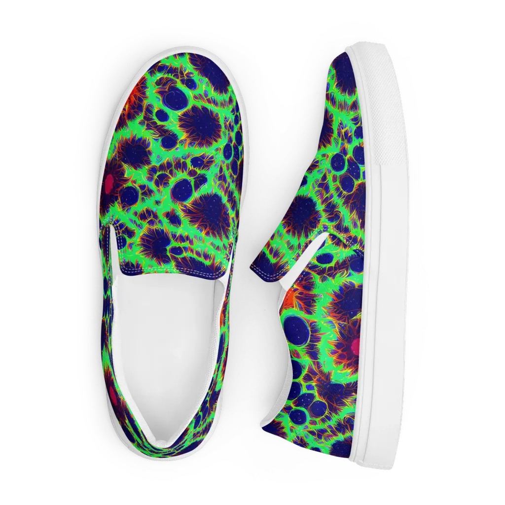 Neon Bloomfield on Men's Slip-On Canvas Shoes — Front