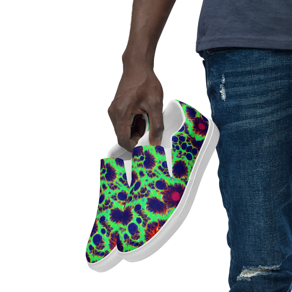 Neon Bloomfield on Men's Slip-On Canvas Shoes — Left Front