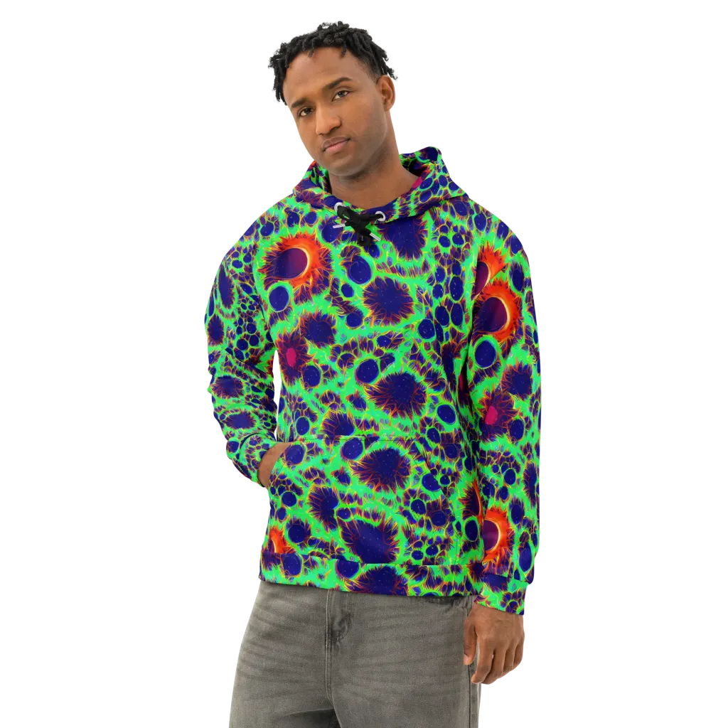 Neon Bloomfield on Cotton Hoodie — Left Front