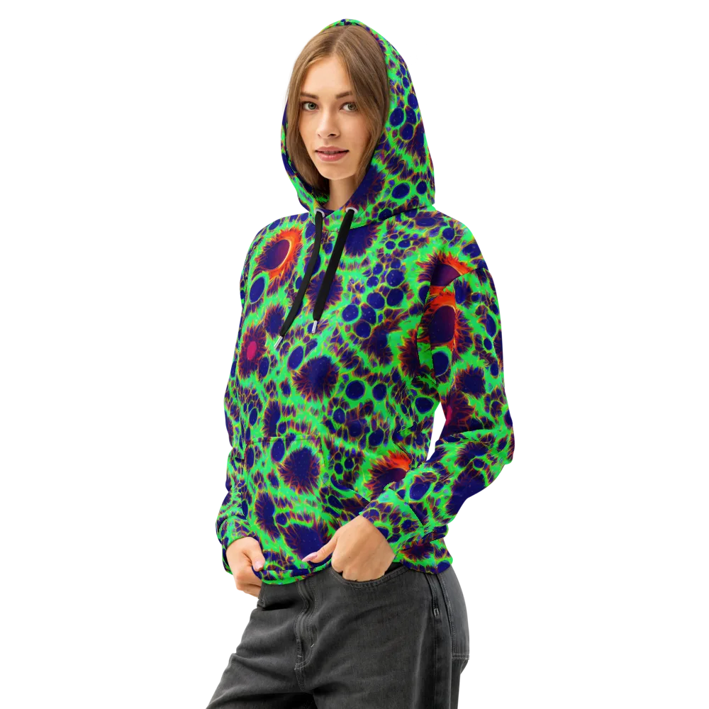 Neon Bloomfield on Cotton Hoodie — Left Front
