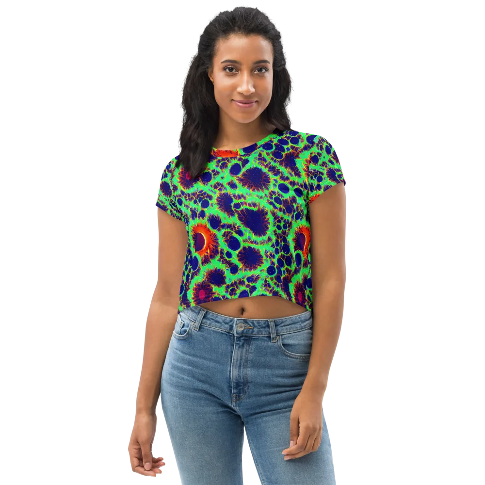 Neon Bloomfield on Crop Tee — Front