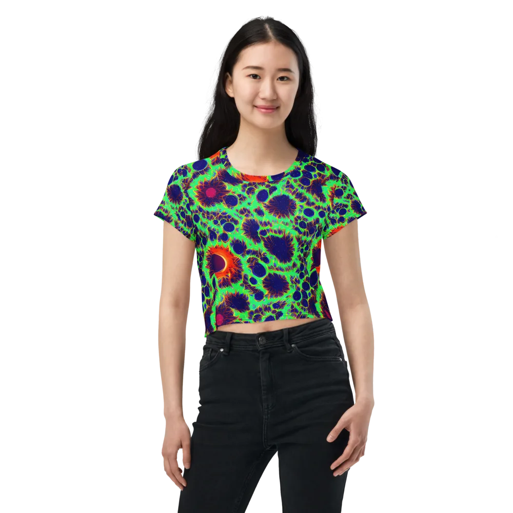 Neon Bloomfield on Crop Tee — Front