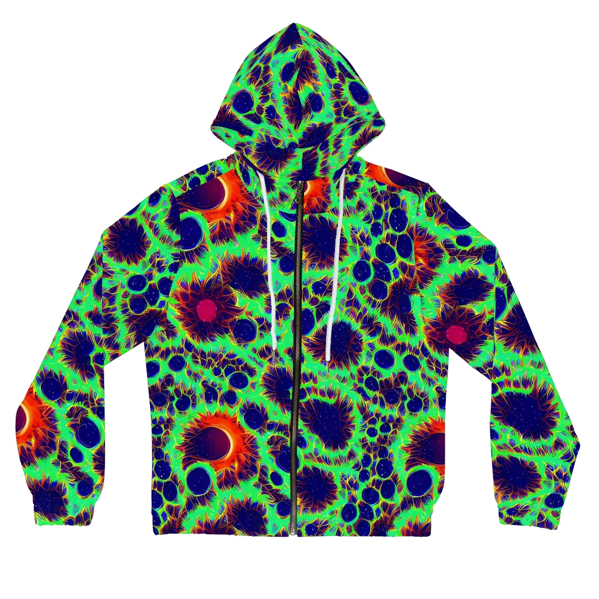 Neon Bloomfield on Women's Full-Zip Hoodie — Front