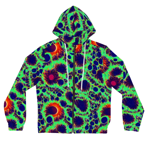 Neon Bloomfield on a Women's Full-Zip Hoodie