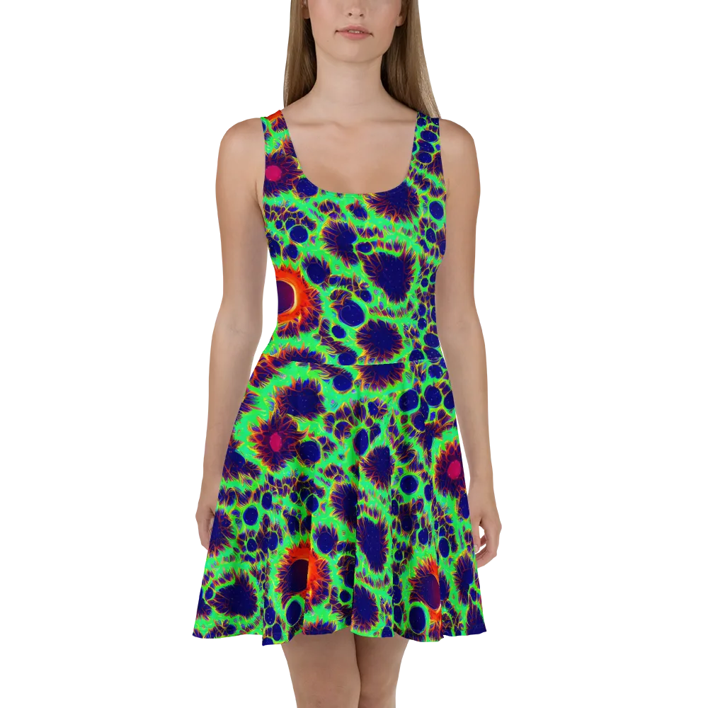 Neon Bloomfield on Skater Dress — Front