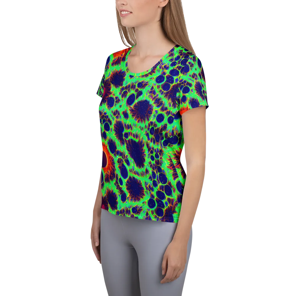 Neon Bloomfield on Women's Athletic T-Shirt — Left