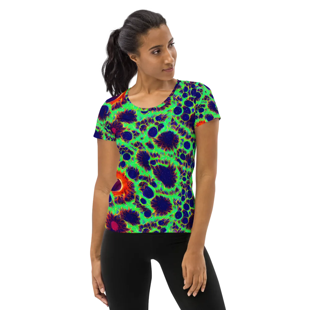Neon Bloomfield on Women's Athletic T-Shirt — Front