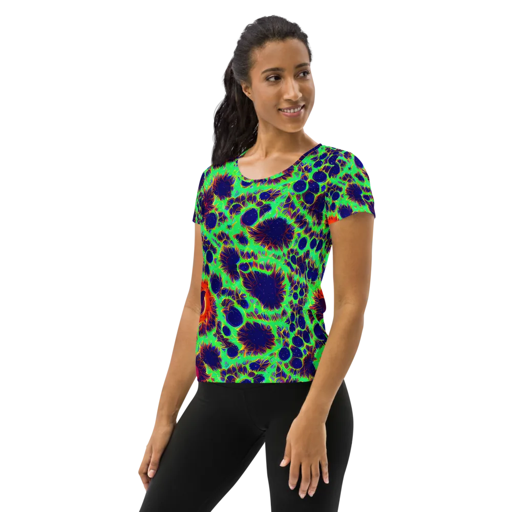 Neon Bloomfield on Women's Athletic T-Shirt — Left