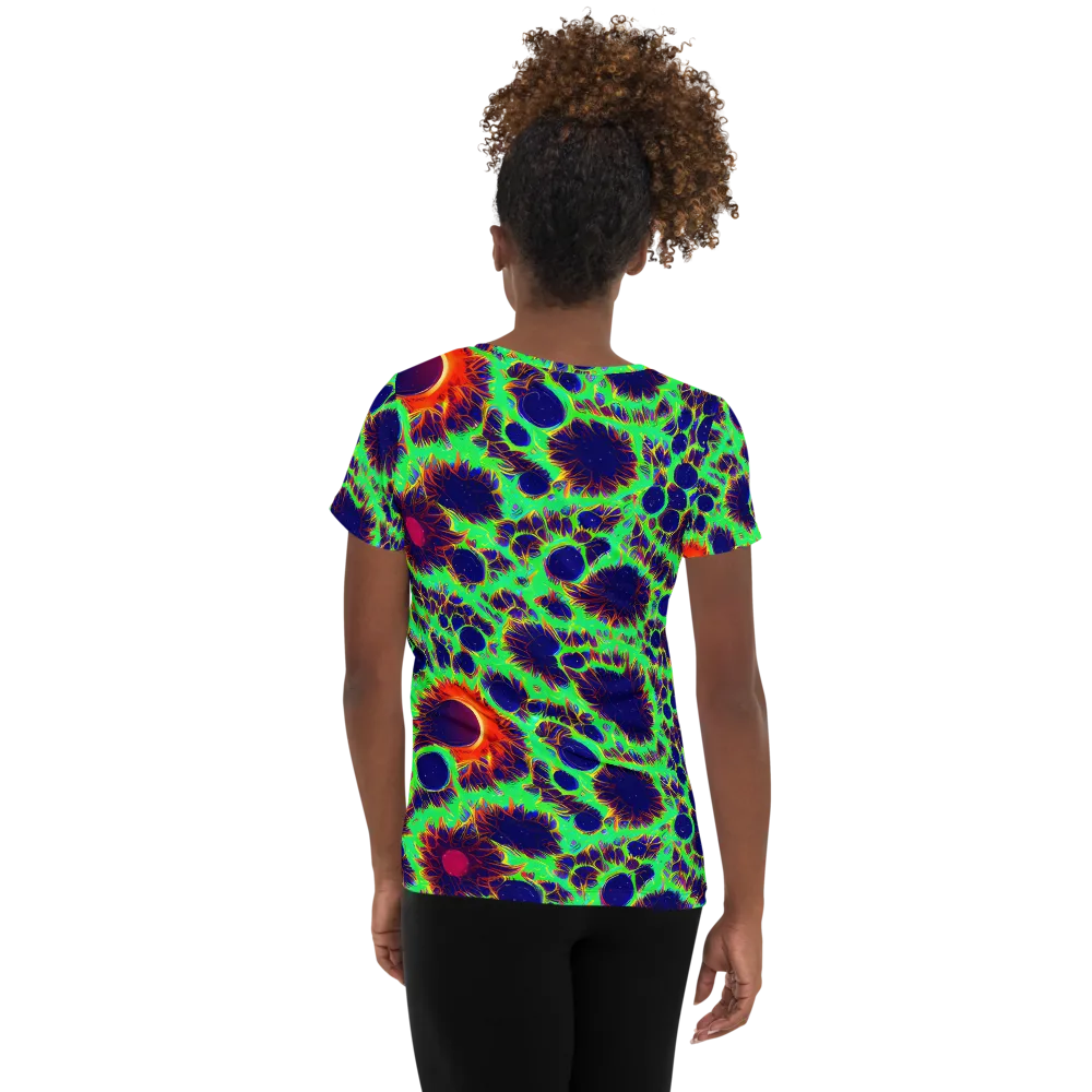 Neon Bloomfield on Women's Athletic T-Shirt — Back